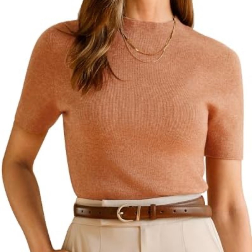 Princess Polly Camel Knit Turtleneck viscose blend *
